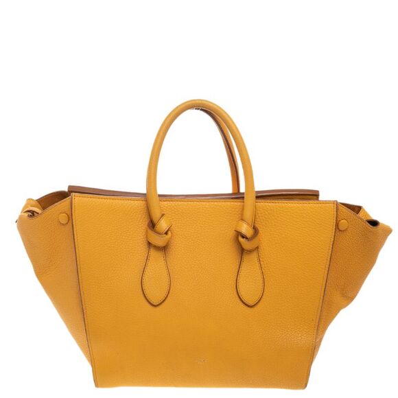 Celine Yellow Leather Small Tie Tote - Picture 1 of 4